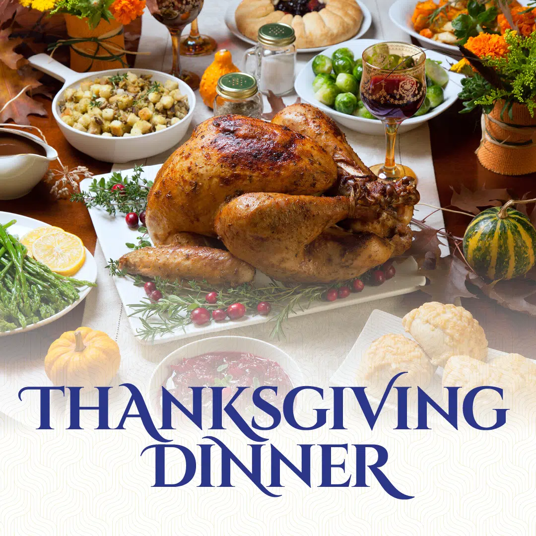 Thanksgiving Dinner Image of Turkey and Food